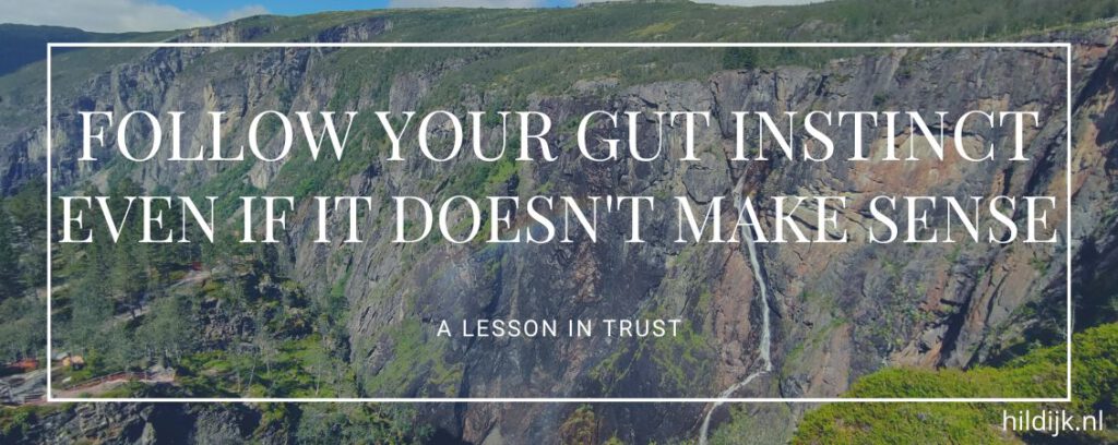 Follow your gut instinct, even if it doesn't make sense