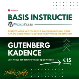 Video aanpassen teksten Wordpress website gemaakt met Gutenberg/Kadence